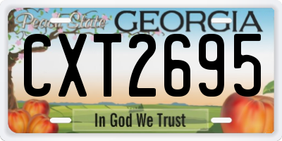 GA license plate CXT2695