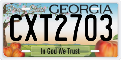 GA license plate CXT2703