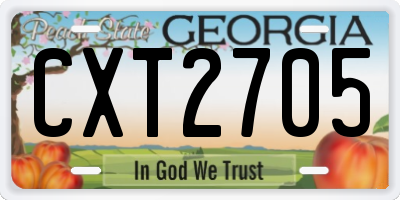 GA license plate CXT2705