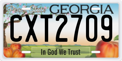 GA license plate CXT2709