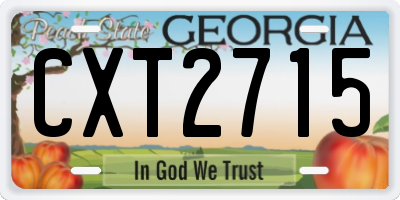 GA license plate CXT2715