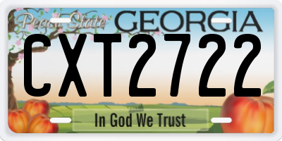 GA license plate CXT2722