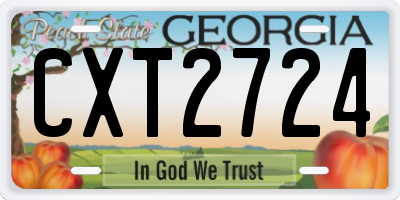 GA license plate CXT2724