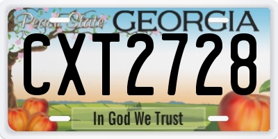 GA license plate CXT2728