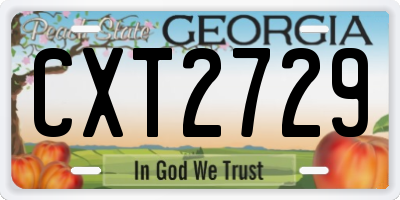 GA license plate CXT2729