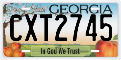 GA license plate CXT2745