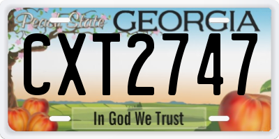 GA license plate CXT2747