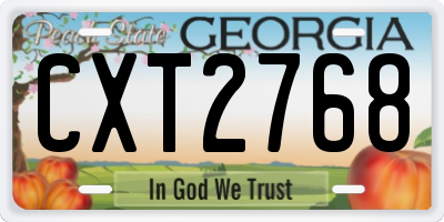 GA license plate CXT2768