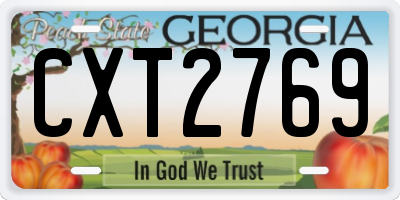 GA license plate CXT2769