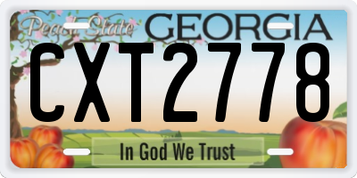 GA license plate CXT2778