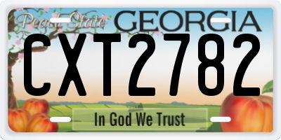 GA license plate CXT2782