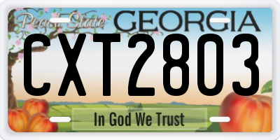 GA license plate CXT2803