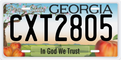 GA license plate CXT2805