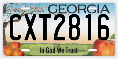 GA license plate CXT2816