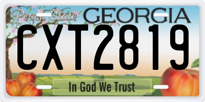 GA license plate CXT2819