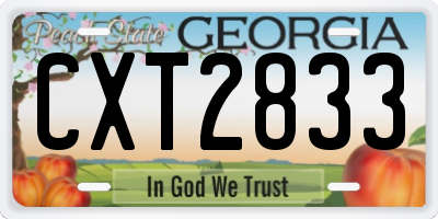 GA license plate CXT2833