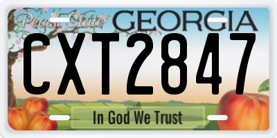 GA license plate CXT2847