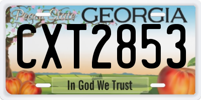 GA license plate CXT2853