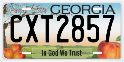 GA license plate CXT2857