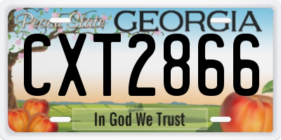 GA license plate CXT2866