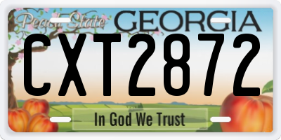 GA license plate CXT2872