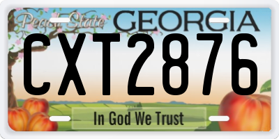 GA license plate CXT2876