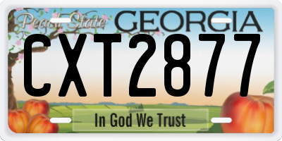 GA license plate CXT2877