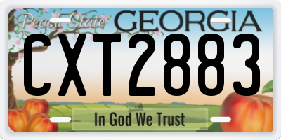 GA license plate CXT2883