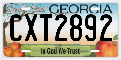 GA license plate CXT2892