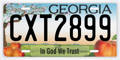 GA license plate CXT2899