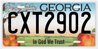 GA license plate CXT2902