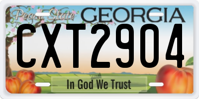 GA license plate CXT2904