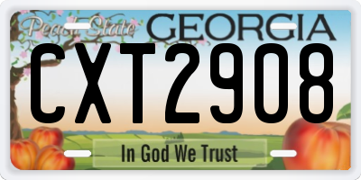 GA license plate CXT2908