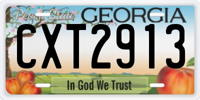 GA license plate CXT2913
