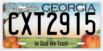GA license plate CXT2915