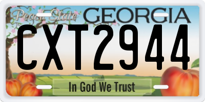 GA license plate CXT2944
