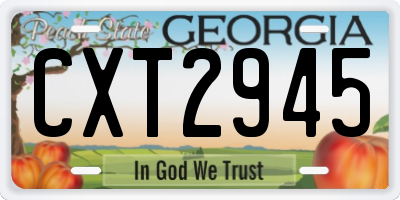 GA license plate CXT2945