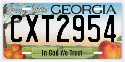 GA license plate CXT2954
