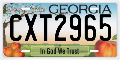 GA license plate CXT2965