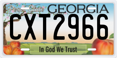 GA license plate CXT2966