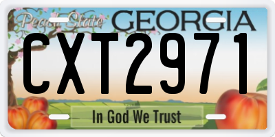 GA license plate CXT2971