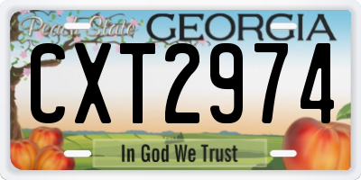 GA license plate CXT2974