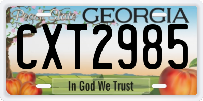 GA license plate CXT2985