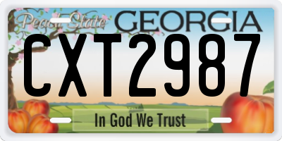 GA license plate CXT2987