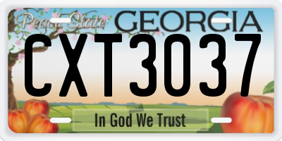 GA license plate CXT3037