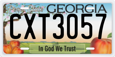 GA license plate CXT3057