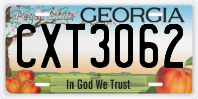 GA license plate CXT3062
