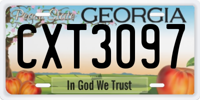 GA license plate CXT3097