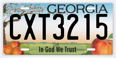 GA license plate CXT3215