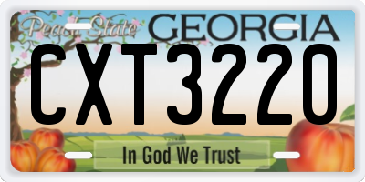 GA license plate CXT3220